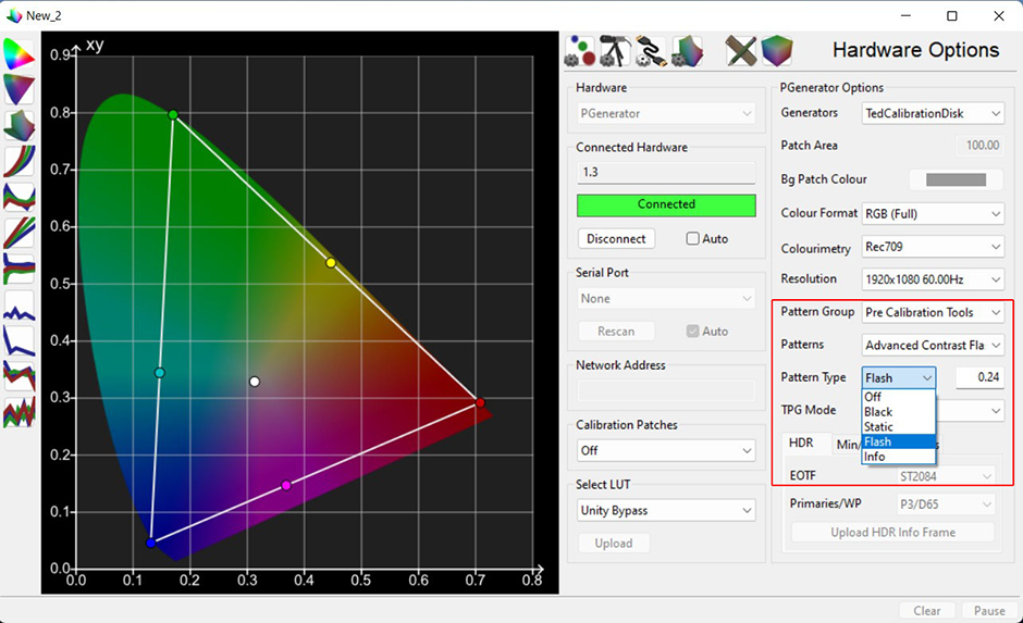 Ted's PGenerator - ColourSpace GUI