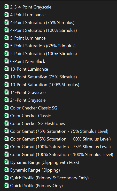 Ted's Patchlists for ColourSpace